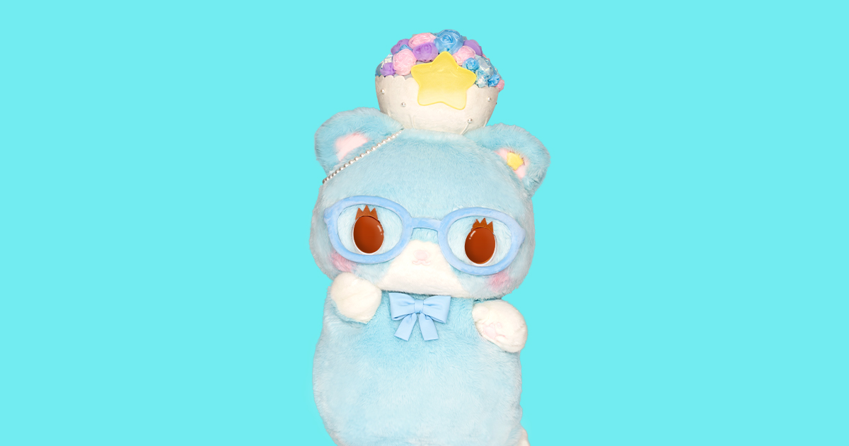 ミュークルドリーミー すう 水色の猫 ぬいぐるみ メガネ付き レア サンリオ すう | サンリオピューロランド
