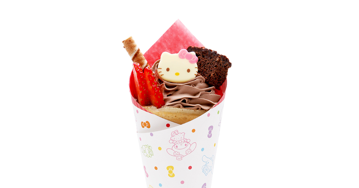 キティのチョコブラウニークレープ｜サンリオピューロランド