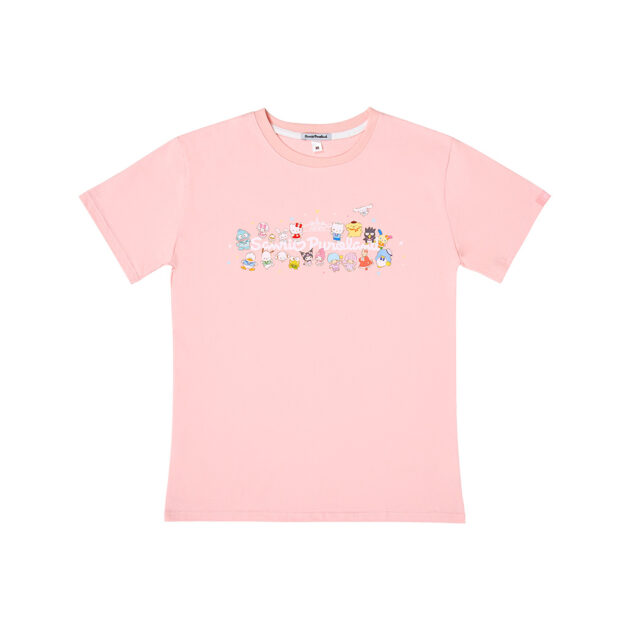 Tシャツ(ロゴデザイン) ピンクM｜サンリオピューロランド