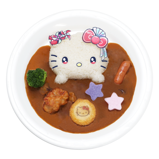 オリエンタルカレー×ハローキティコラボ　5点セット　2003年 ハローキティのネオナツマツリⅢ☆ビーフカレー｜サンリオピューロランド