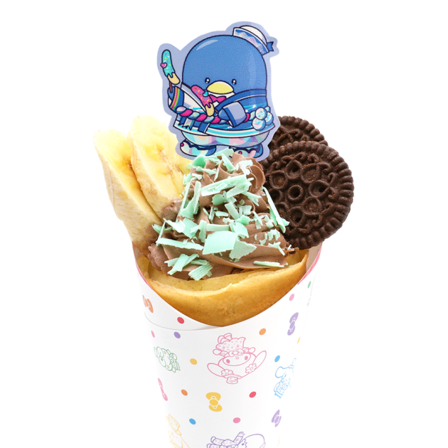 タキシードサムのチョコミントバナナクレープ｜サンリオピューロランド